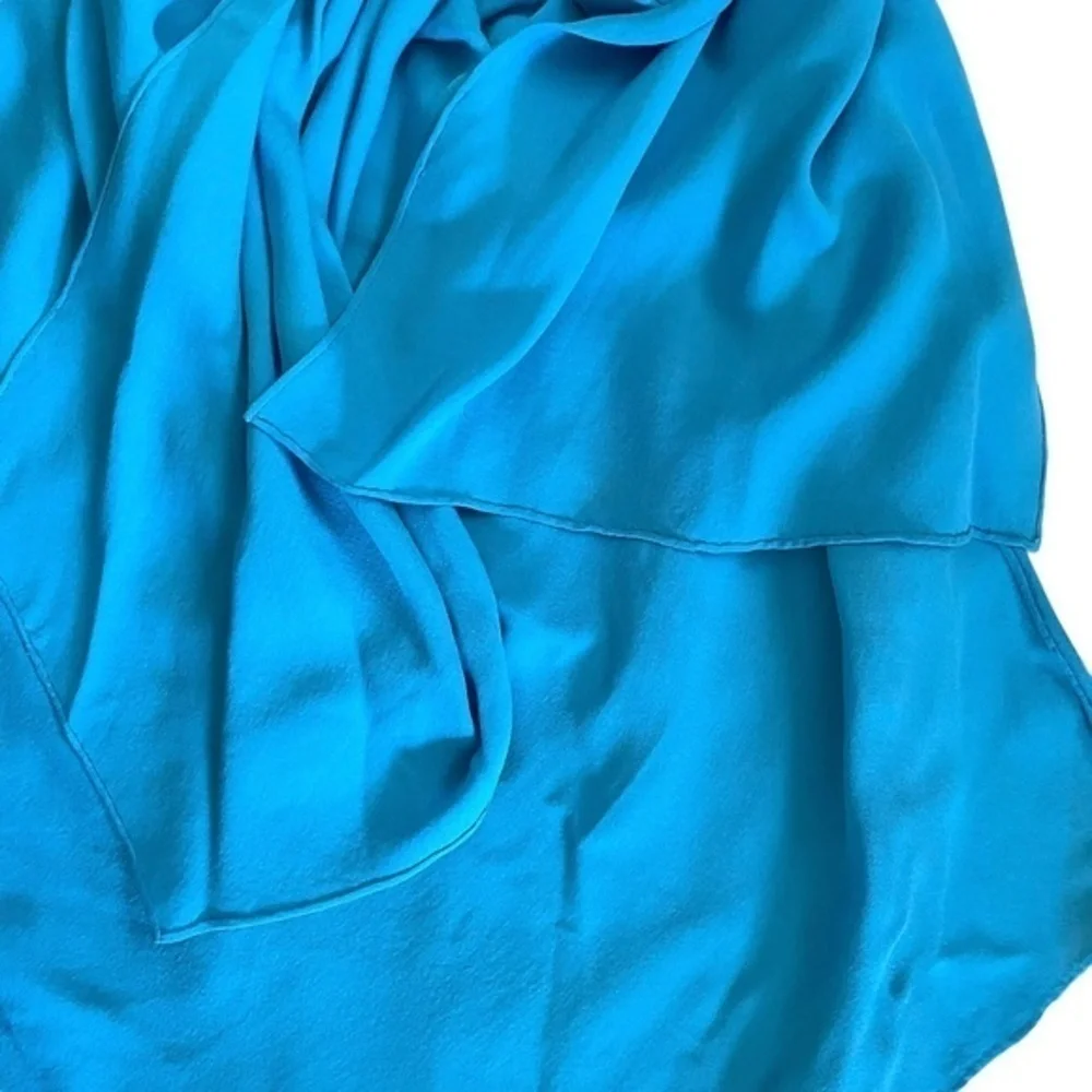 3.1 Phillip Lim Runway Silk Turquoise Blue Strapless Mini Dress Fall 2007